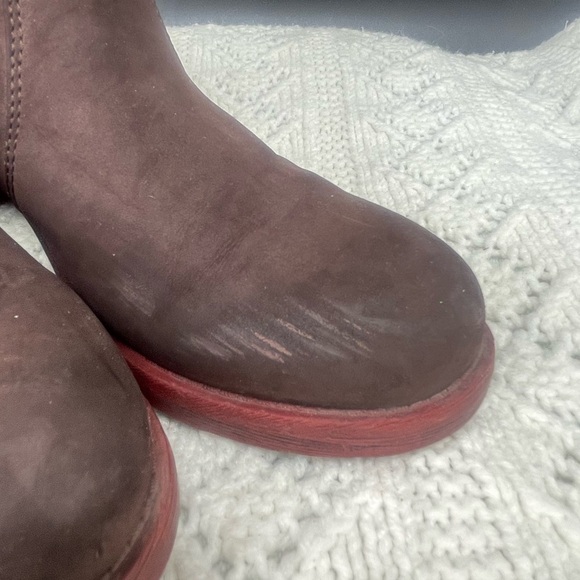 Rieker Womens EU 41 Brown Red Gusset Leather Fleece Lined Winter Boot Grip Style - Picture 3 of 13